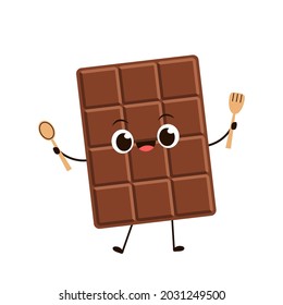 Chocolate character design. Chocolate vector. chocolate on white background. chocolate bar vector.