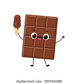 Chocolate character design. Chocolate vector. chocolate on white background. chocolate bar vector.