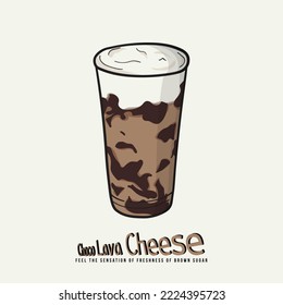 Chocolate and cheese drink in big cup design for beverage or drink advertisement design