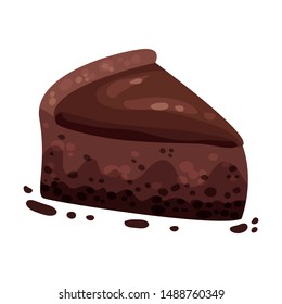 Chocolate Cheesecake. Vector illustration on a white background.