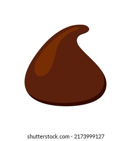 Chocolate Chip For Baking Vector Icon. Drop Dark Or Bitter Or Milky Choco Chunk For Cookie Cooking. Flat Design Cartoon Style Cacao Sweet Food Morsel Clip Art Illustration.