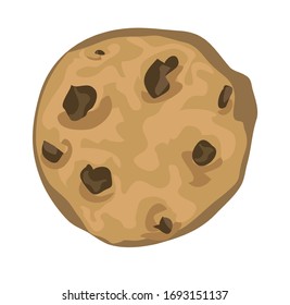chocolate chip cookie biscuit sweets dessert symbol sugar isolated on white background