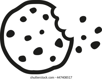 Chocolate chip cookie a bite taken
