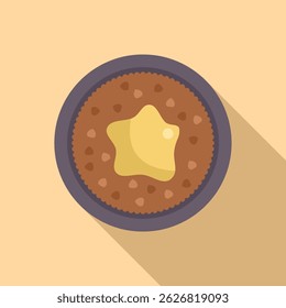 Chocolate chip cookie cake topped with a melting pat of butter in the shape of a star, a sweet treat for any occasion