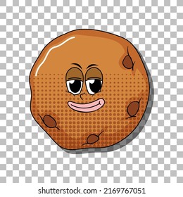 Caricatura del personaje de la cookie de chip de chocolate ilustración aislada