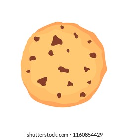 A chocolate chip cookie. Choco cookie icon. Vector illustration