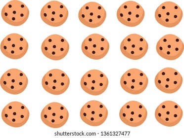 A chocolate chip cookie. Choco cookie icon