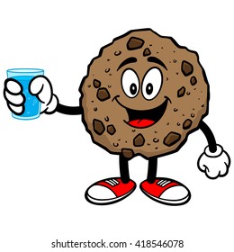 Chocolate Chip Cookie with a Cup of Water
