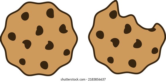 Chocolate Chip Cookie Digital Art Clip
