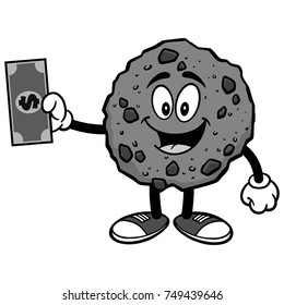 Chocolate Chip Cookie with Dollar Illustration