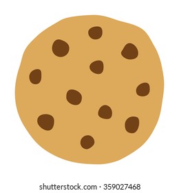 Chocolate Chip Cookie Flat Vector Icon For Food Apps And Websites