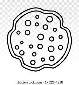 chocolate chip cookie foods line art icon for apps or websites