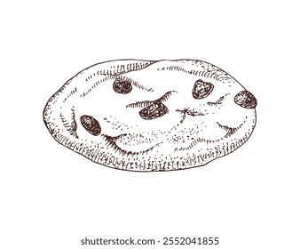 Chocolate Chip Cookie hand drawn vector