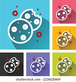 Chocolate chip cookie icon, chocochip cookies icon, cookies biscuits, choco-chip Cookies logo, chocochip Cookies icon vector icons set