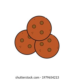 chocolate chip cookie icon vector illustration