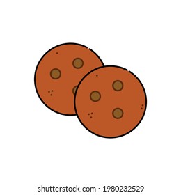 ilustración vectorial del icono de la cookie de chip de chocolate