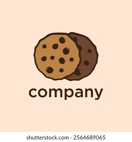 Chocolate chip cookie icon. Vector illustration in flat design style.