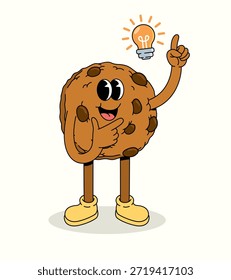 Ilustración de dibujos animados groovy de la idea de galleta de la viruta de chocolate