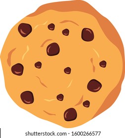 Chocolate chip cookie illustration in vector. 