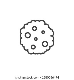 Chocolate chip cookie line icon. linear style sign for mobile concept and web design. Cookie top view outline vector icon. Symbol, logo illustration. Pixel perfect vector graphics