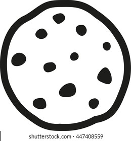 Chocolate Chip Cookie Outline: เวกเตอร์สต็อก (ปลอดค่าลิขสิทธิ์ ...