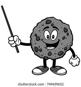 Chocolate Chip Cookie with Pointer Illustration