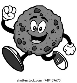 Chocolate Chip Cookie Running Illustration
