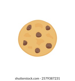 Chocolate chip cookie snack sweet food emoji symbol sign icon vector illustration isolated flat delicious bakery baked goods cafe
