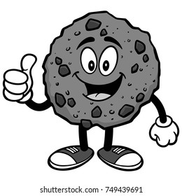 Chocolate Chip Cookie with Thumbs Up Illustration
