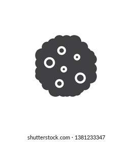 Chocolate chip cookie vector icon. filled flat sign for mobile concept and web design. Cookie top view glyph icon. Symbol, logo illustration. Pixel perfect vector graphics
