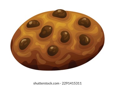 Chocolate chip cookie vector illustration