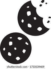 Schokoladenkekse mit Biss- und Krümelvektorsymbol