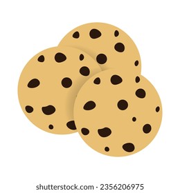 Chocolate chip cookies cartoon. Vector illustration.