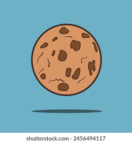 Chocolate chip cookies. Cartoon vector illustration of perfect and envelope cooked cookies isolated on white background. Dry cookies.