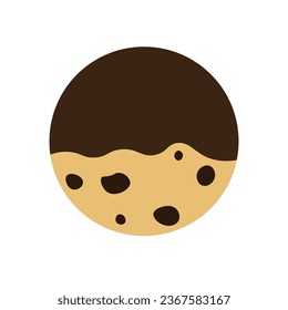 Chocolate chip cookies coated with chocolate. Vector illustration.