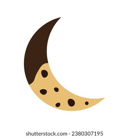 Chocolate chip cookies coated with chocolate. Vector illustration.