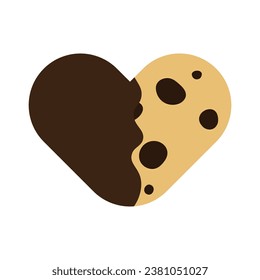 Chocolate chip cookies coated with chocolate. Vector illustration.