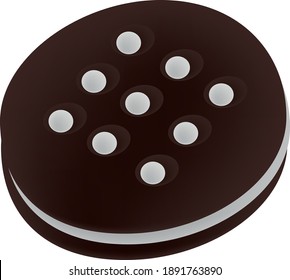 Galletas de chocolate con crema. Ilustración del vector
