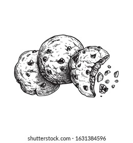 Featured image of post The Best 16 Chocolate Chip Cookie Drawing Black And White