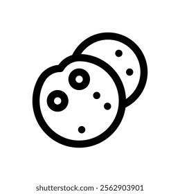 Chocolate chip cookies. Editable stroke vector icon.