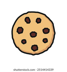 Chocolate chip cookies food beverage icon vector basic design simple and modern concept templates