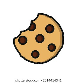 Chocolate chip cookies food beverage icon vector basic design simple and modern concept templates