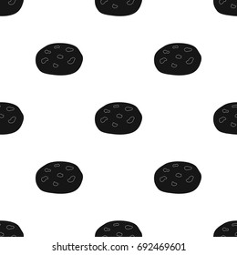 Chocolate chip cookies icon in black style isolated on white background. Chocolate desserts symbol stock vector illustration.