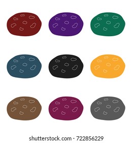 Chocolate chip cookies icon in black style isolated on white background. Chocolate desserts symbol stock vector illustration.