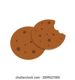 Chocolate Chip Cookies. Icon. For decoration of postcards, prints, design.Vector.