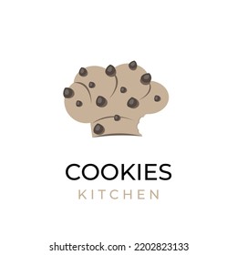 Chocolate chip cookies kitchen vector illustration logo