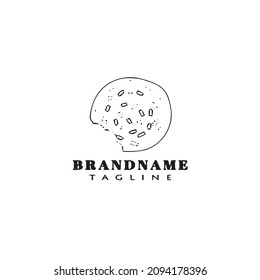chocolate chip cookies logo cartoon icon design template black modern isolated vector