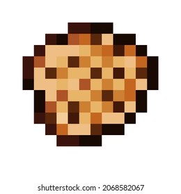 Chocolate Chip Cookies pixel art. Vector picture.