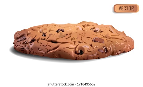 Chocolate chip cookies. Realistic vector illustration of homemade baking