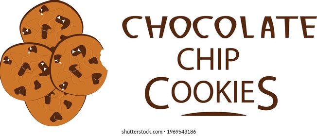 Chocolate chip cookies vector illustration